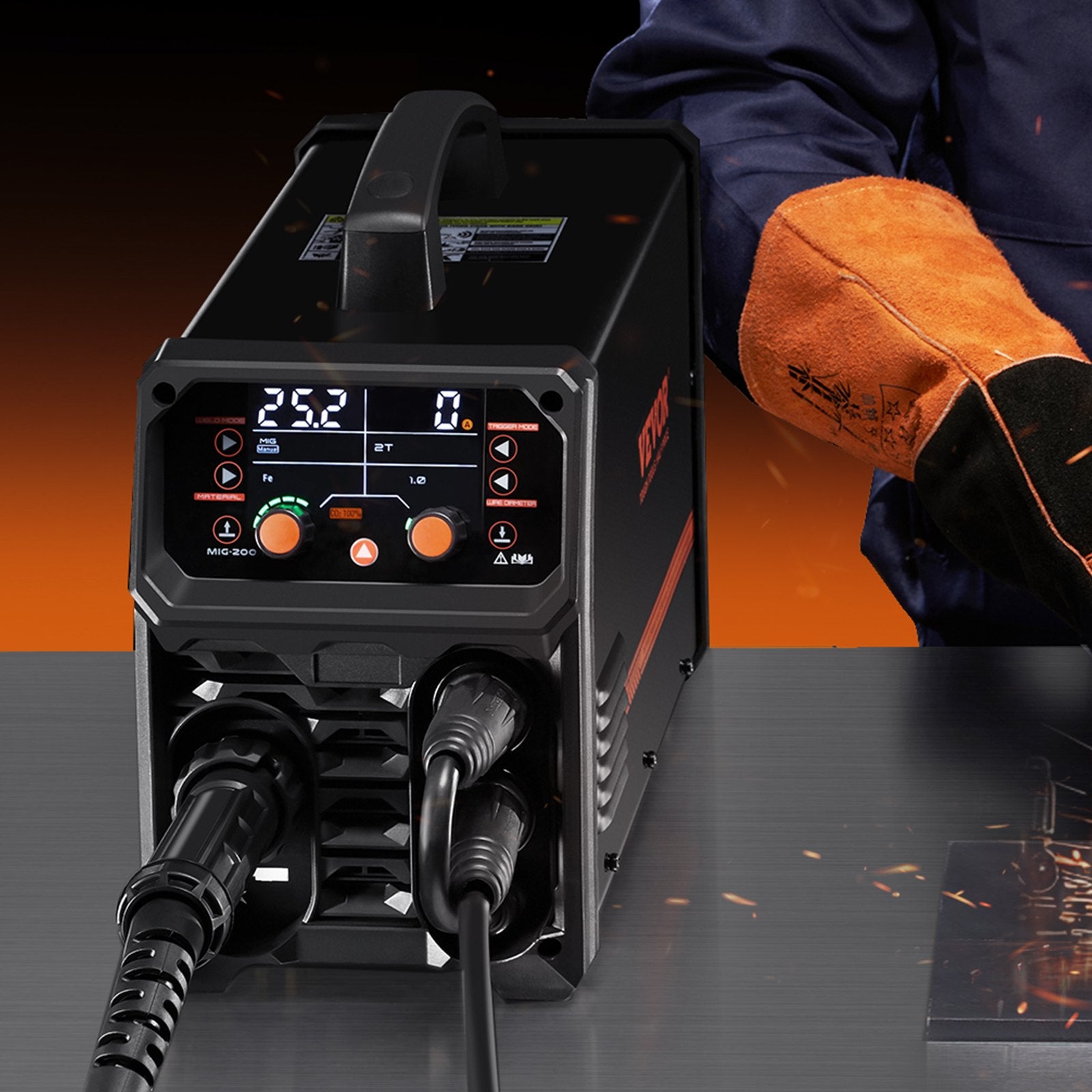 200A 4-in-1 MIG Welder Synergic Gas MIG/Flux Core/Stick/Lift TIG IGBT Inverter