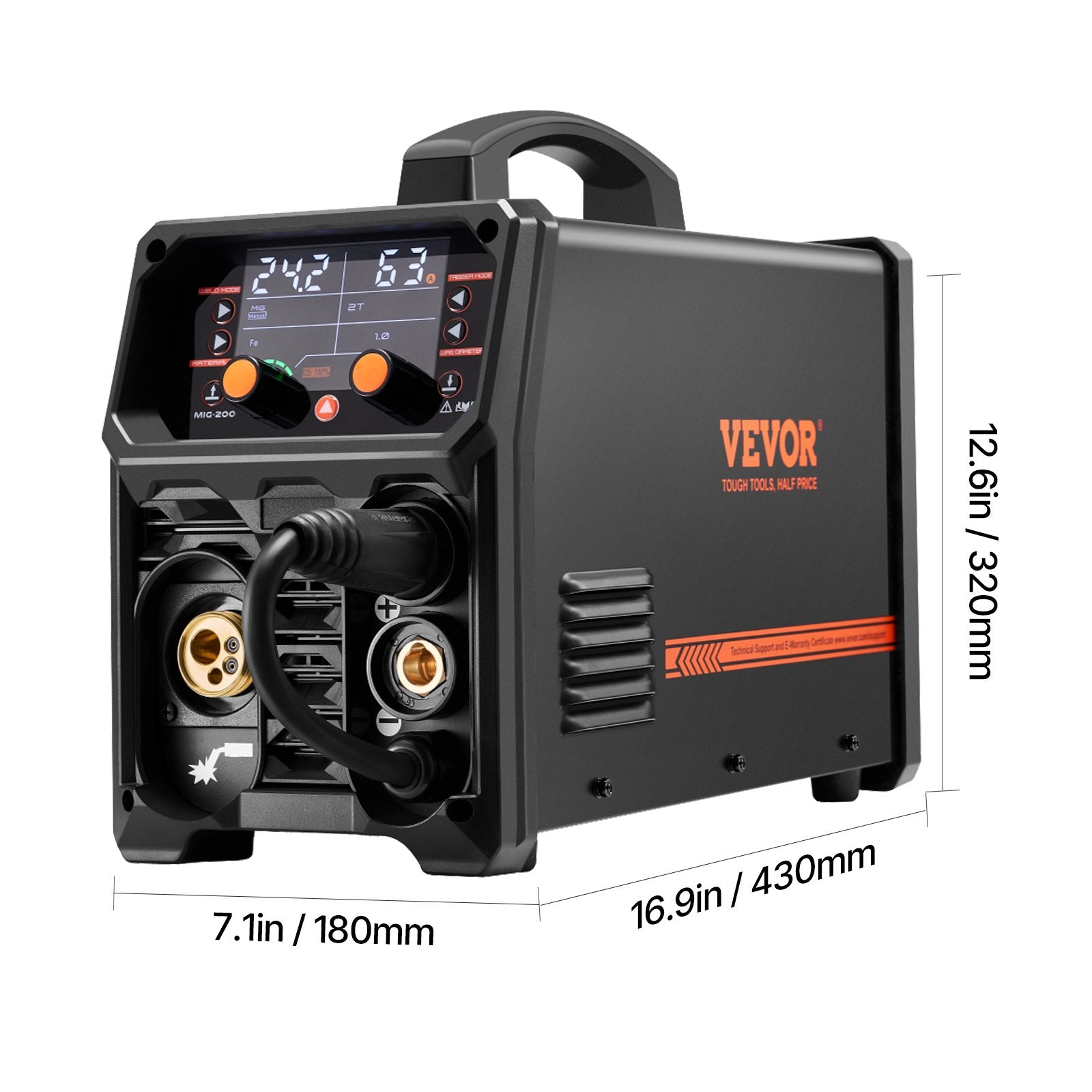 200A 4-in-1 MIG Welder Synergic Gas MIG/Flux Core/Stick/Lift TIG IGBT Inverter