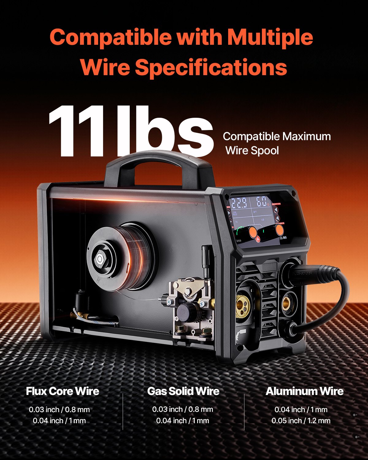 Pro MIG Welder 250A 5-in-1 Synergic MIG/Flux Core/Stick/Lift TIG with IGBT LCD