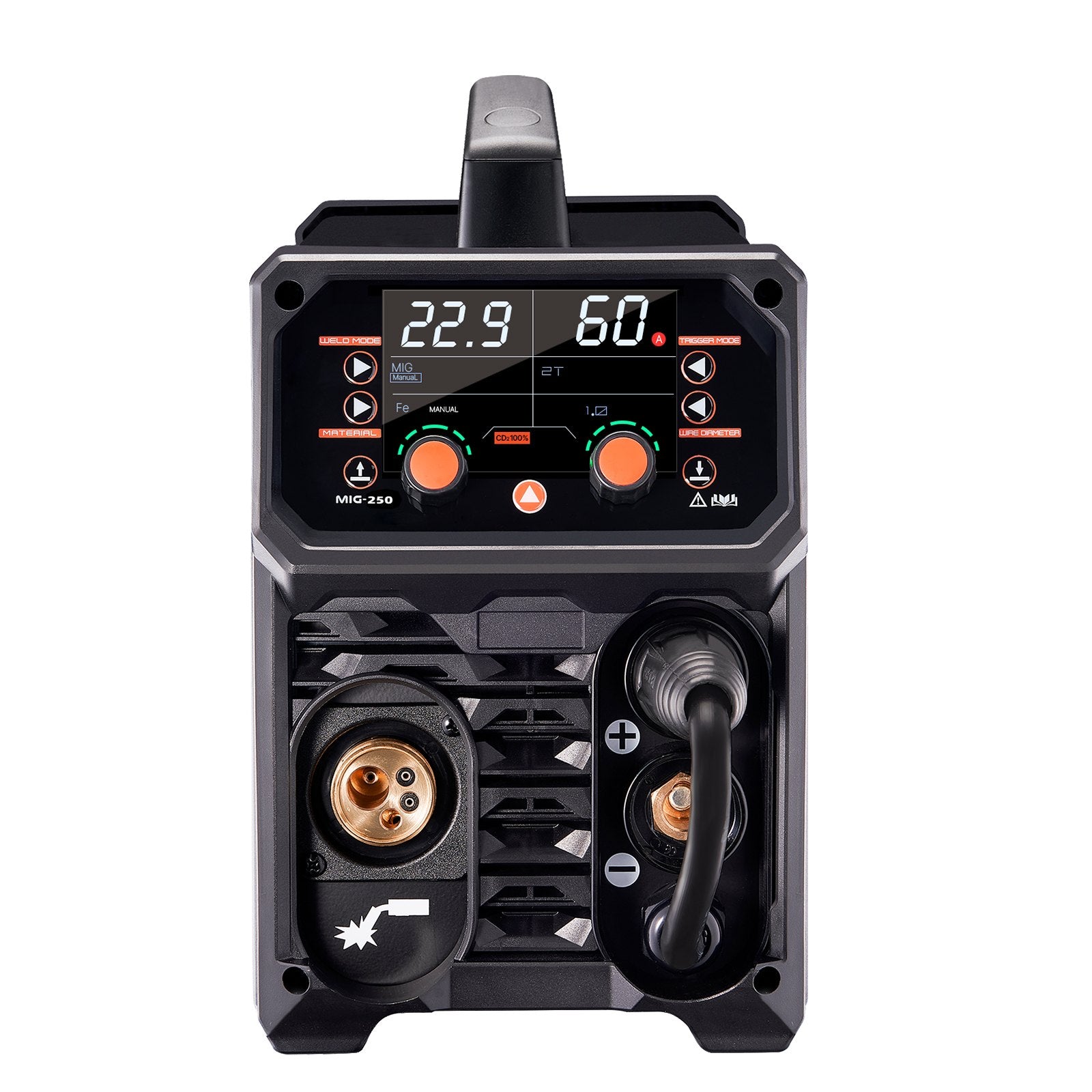Pro MIG Welder 250A 5-in-1 Synergic MIG/Flux Core/Stick/Lift TIG with IGBT LCD