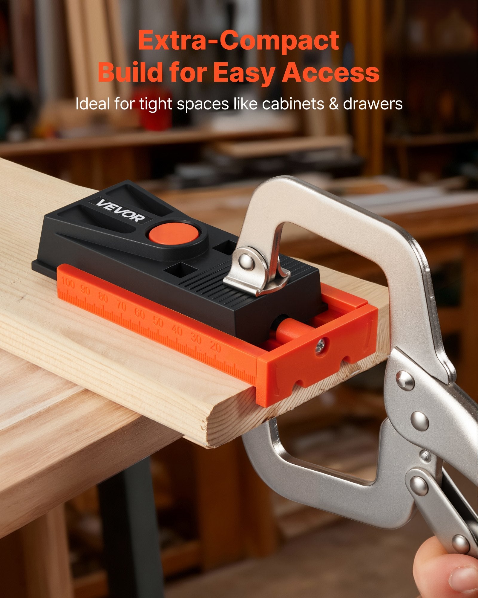 Pocket Hole Jig Kit, 12.7–38.1mm Adjustable Mini Jig with Drill, Wrench & Screws