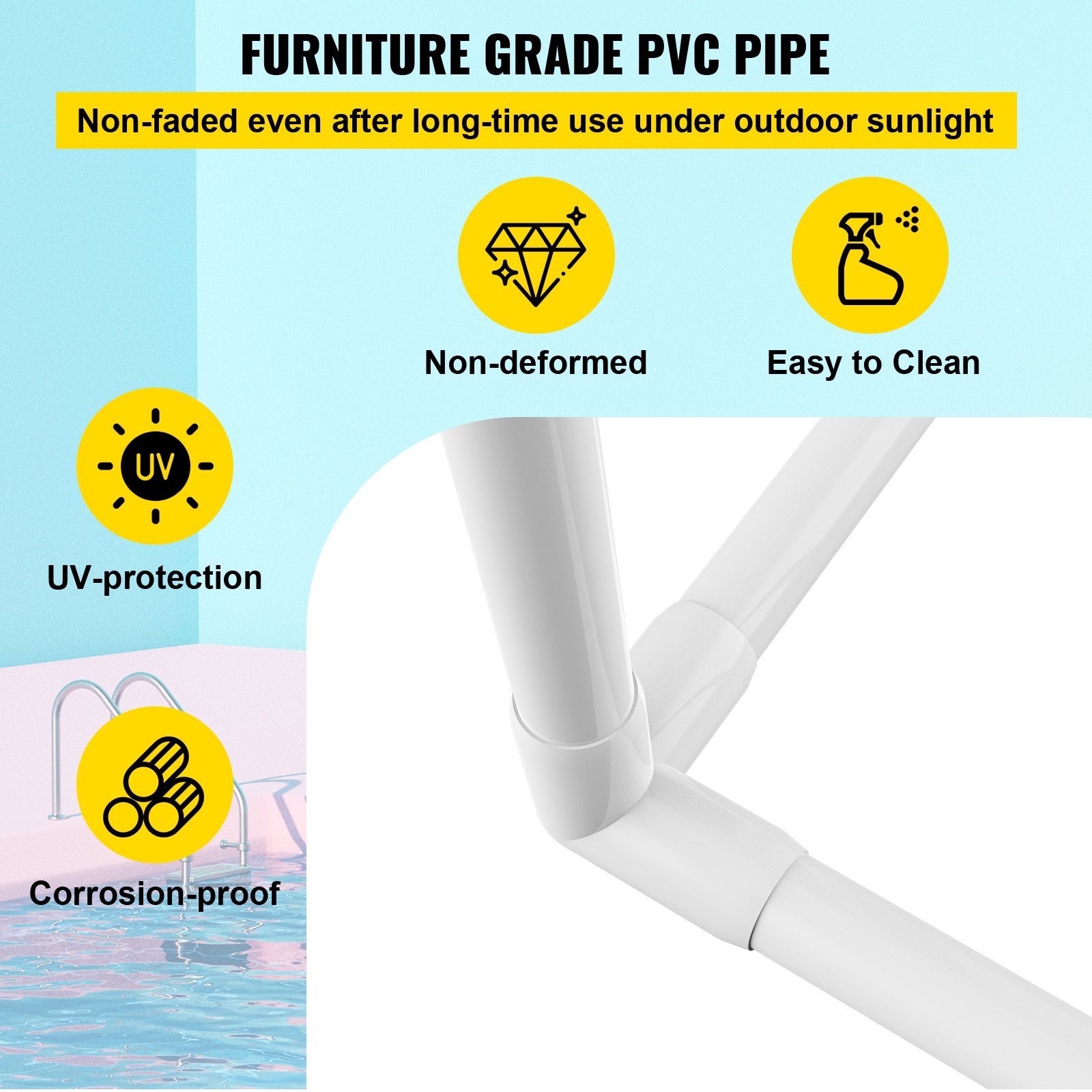 Outdoor Towel Rack 7-Bar Curved White Freestanding Pool Patio