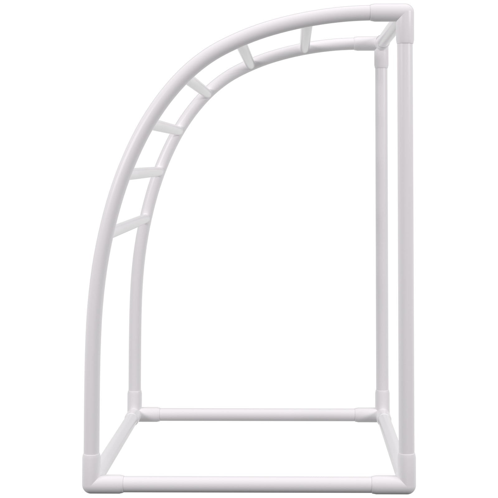 Outdoor Towel Rack 7-Bar Curved White Freestanding Pool Patio