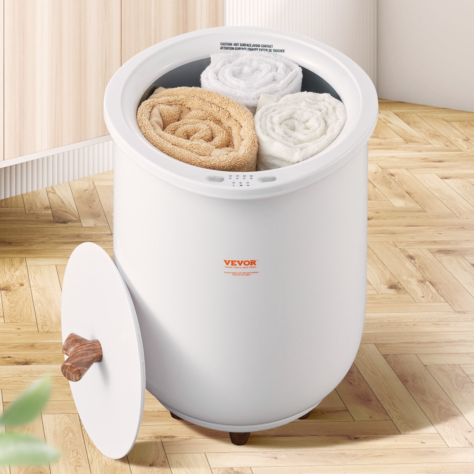 Towel Warmers for Bathroom Auto Shut Off Bucket Fits Up to 3 Oversized Towels