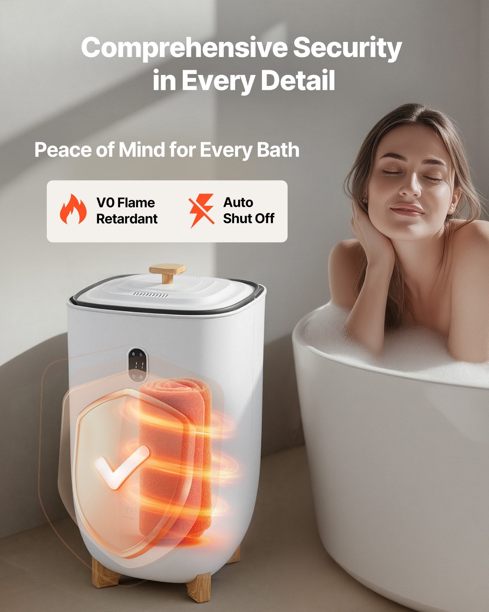 Towel Warmers for Bathroom 35L Bucket Auto Shut Off Fits Up to 6 Oversized Towel