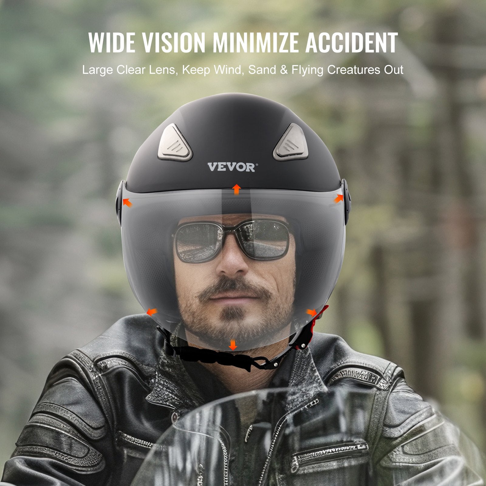 Motorcycle Helmet 3/4-Face ABS Smart Street Bluetooth Slot Size L