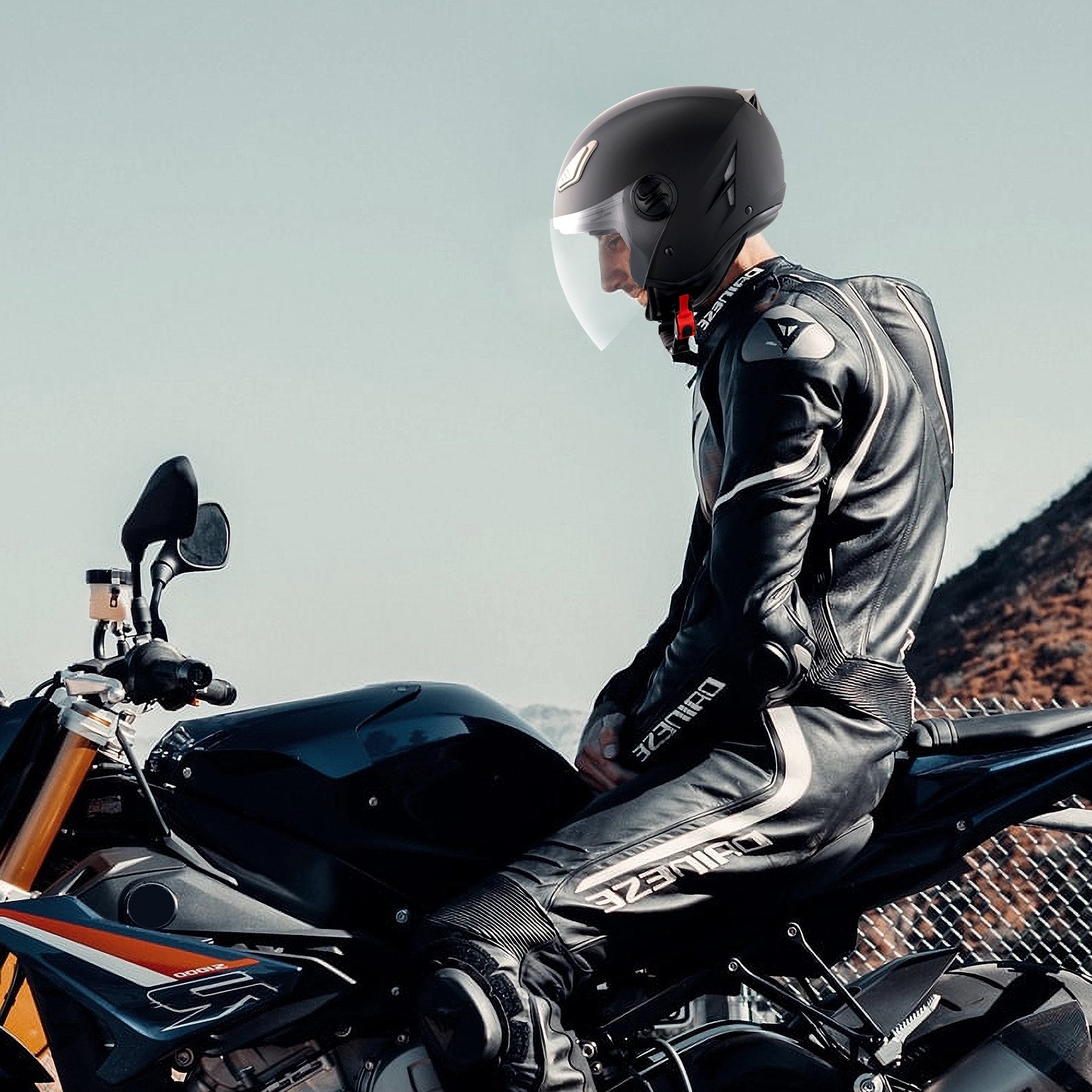 Motorcycle Helmet 3/4-Face ABS Smart Street Bluetooth Slot Size L