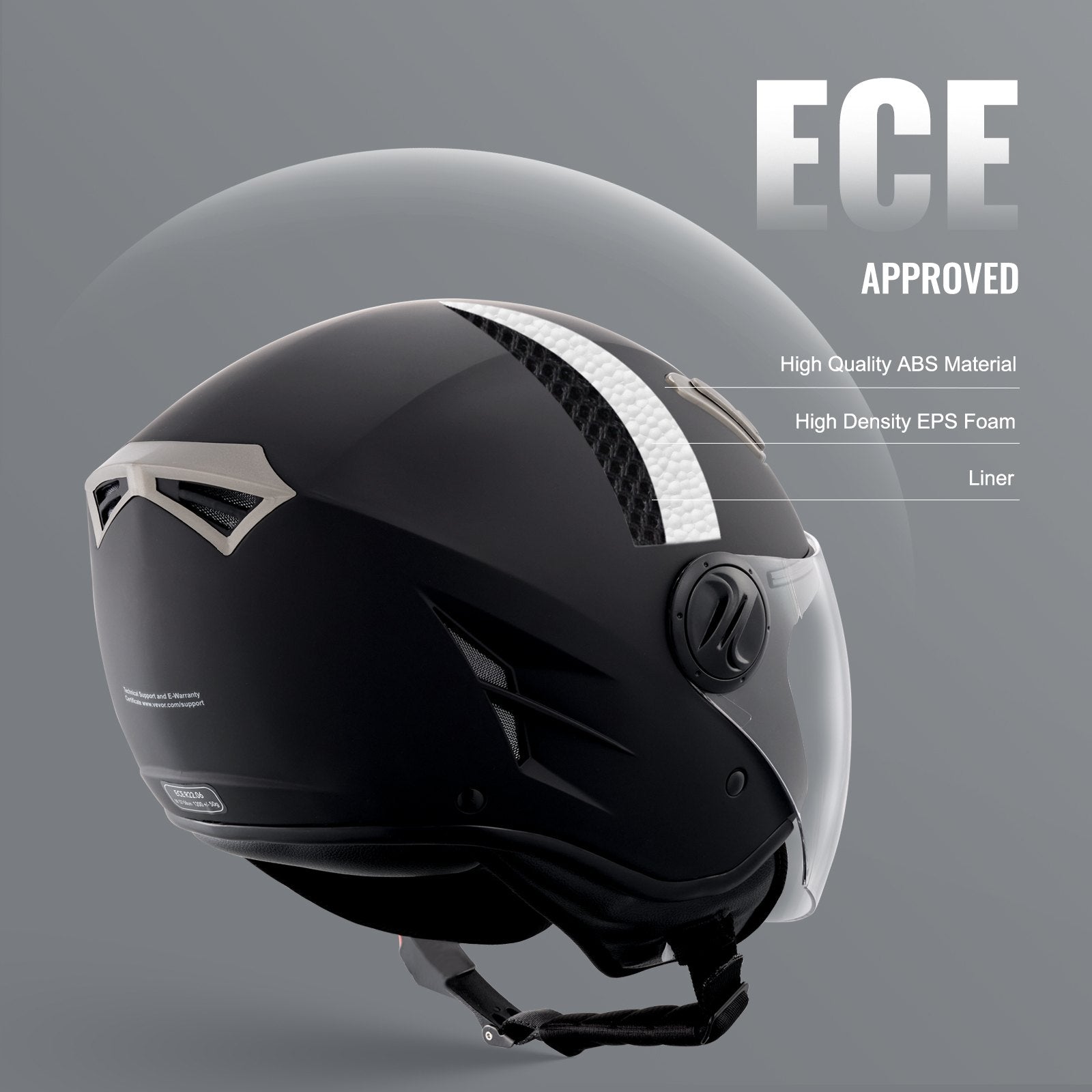 Motorcycle Helmet 3/4-Face ABS Smart Street Interchangeable Lens Size XL