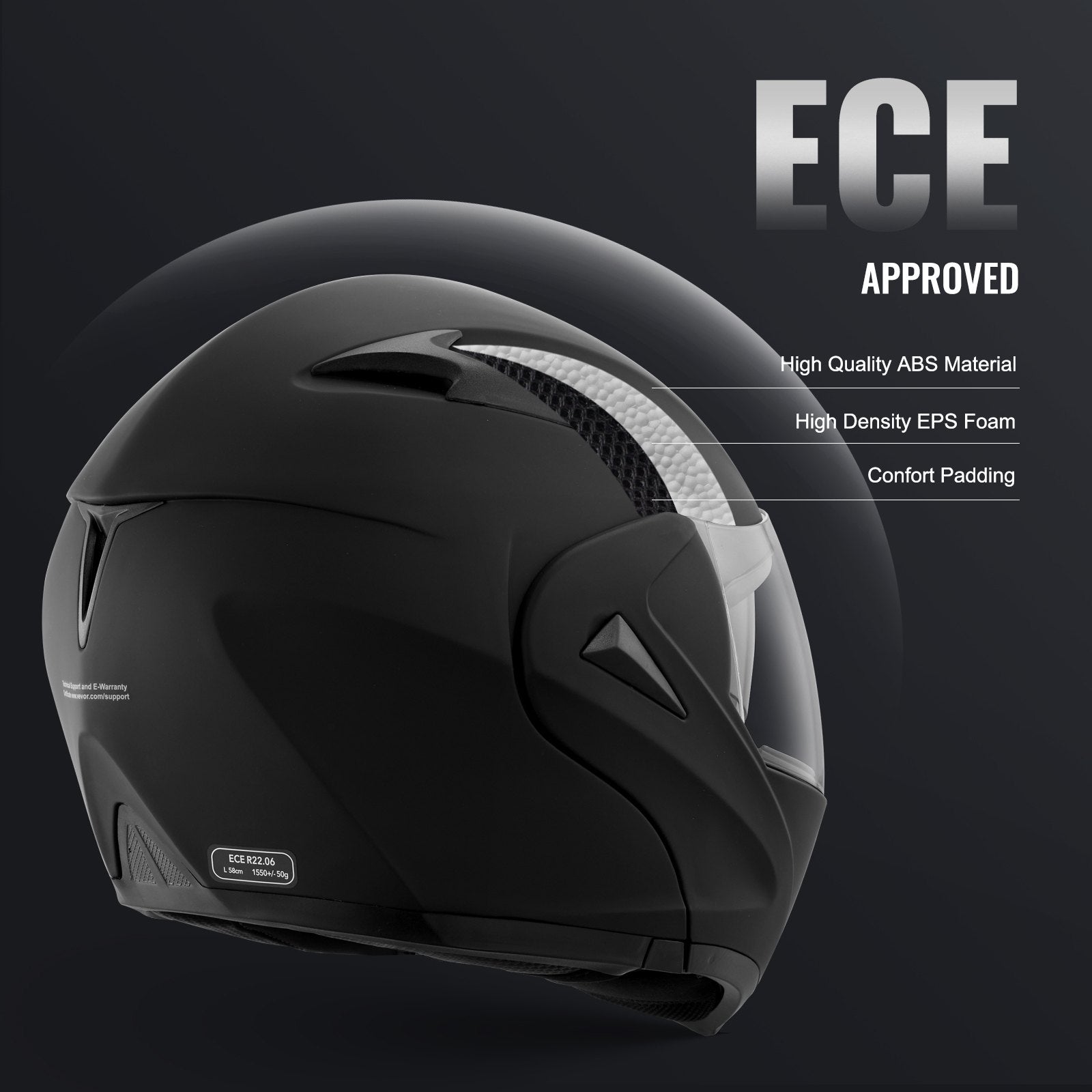 Motorcycle Helmet, Smart ABS Street with Slot Interchangeable Lens DOT