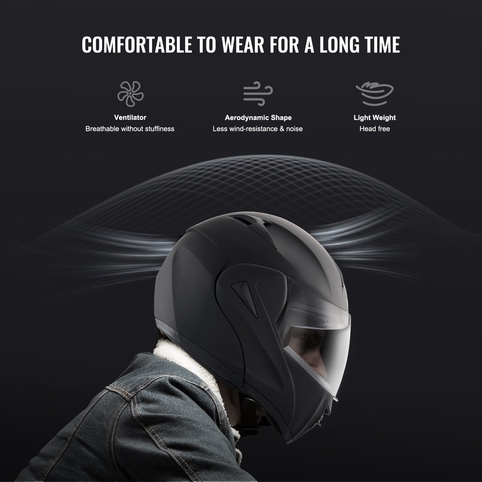 Motorcycle Helmet, Smart ABS Street with Slot Interchangeable Lens DOT