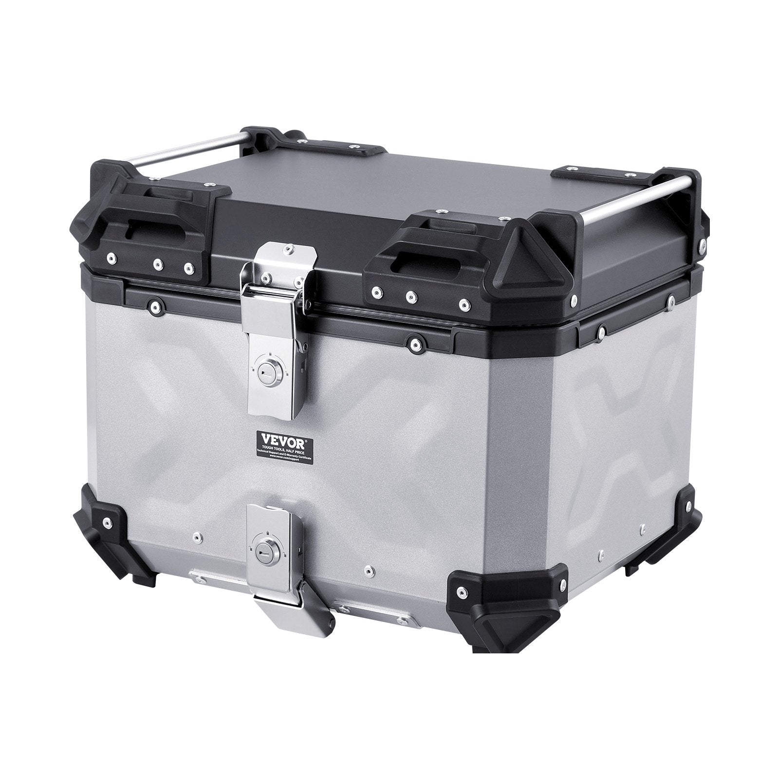Motorcycle Top Case 45L Aluminum Alloy Waterproof Detachable Box Leather Cushion