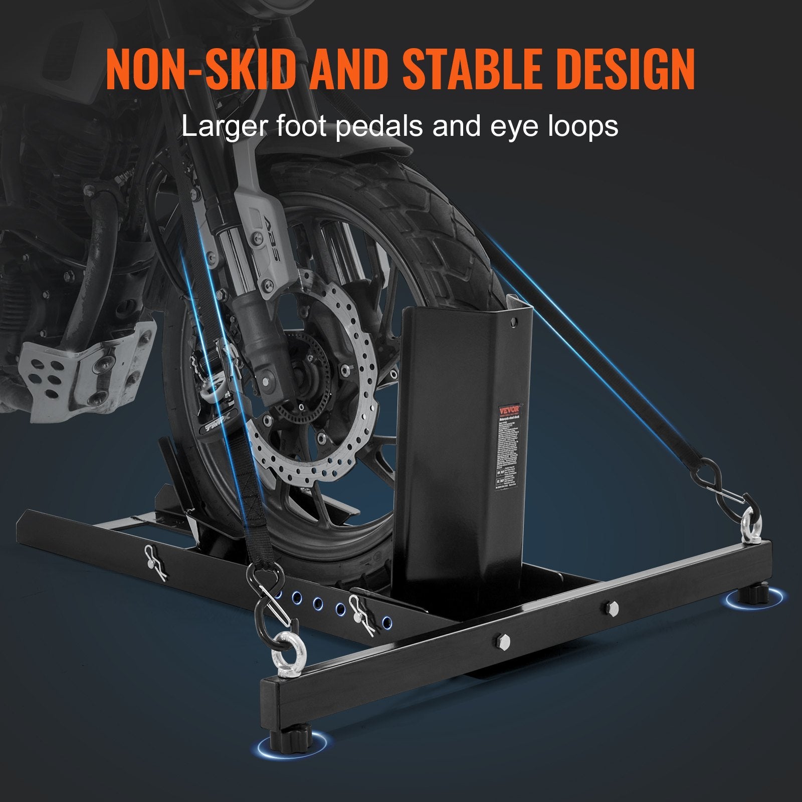 Motorcycle Wheel Chock Upright 816.5kg Steel Front Wheel St& 6 Adjustable Holes