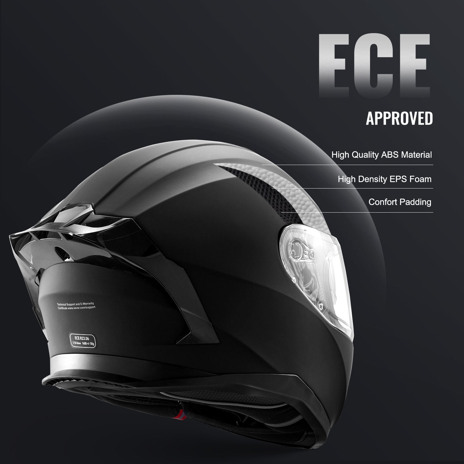 Motorcycle Helmet Full Face Smart ABS Bluetooth Slot Interchangeable Street DOT