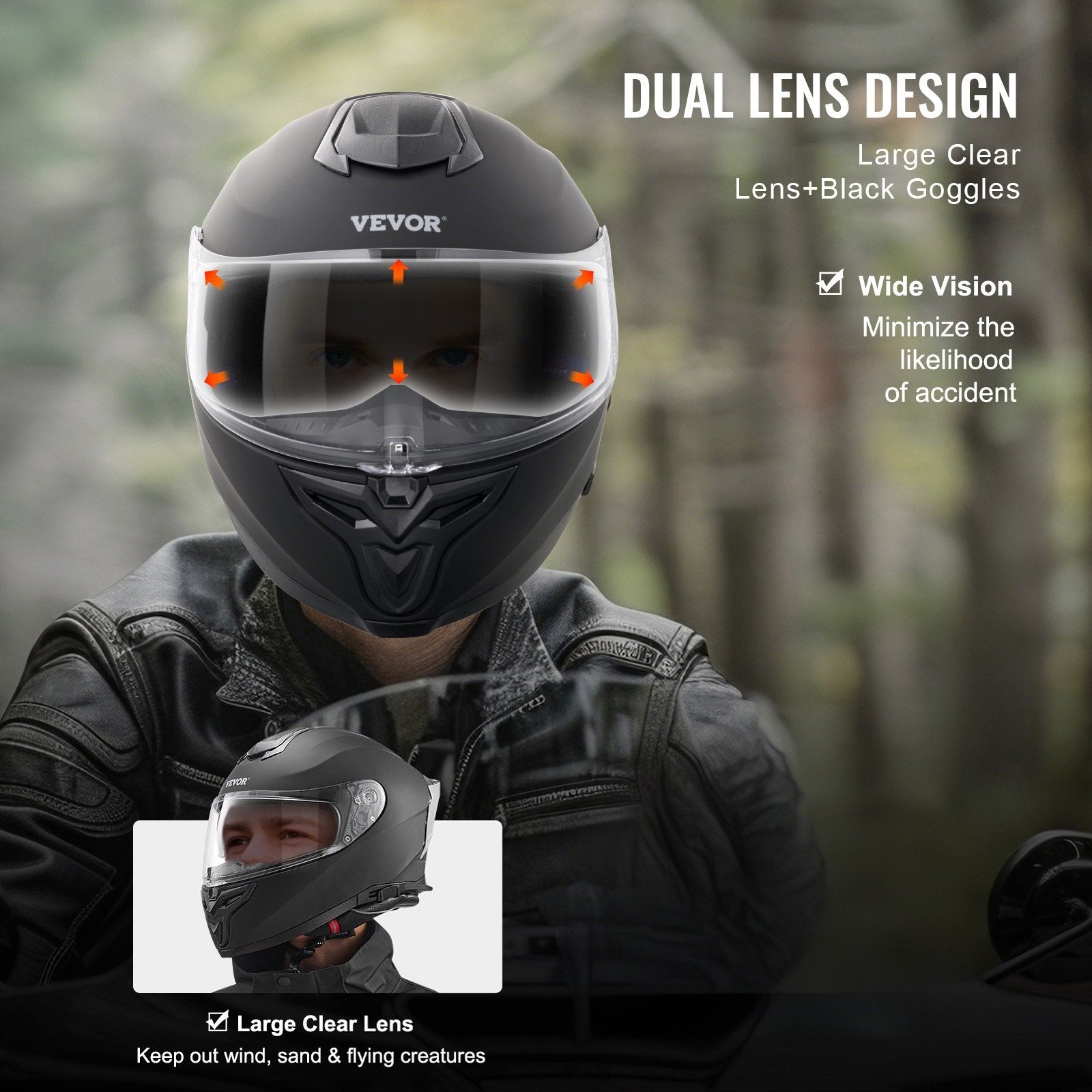 Motorcycle Helmet Full Face Smart ABS Bluetooth Slot Interchangeable DOT
