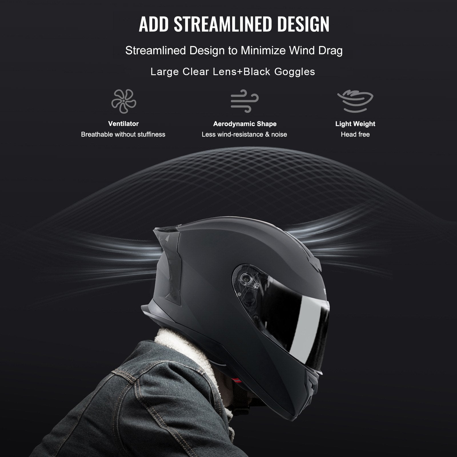 Motorcycle Helmet Full Face Smart ABS Bluetooth Slot Interchangeable DOT