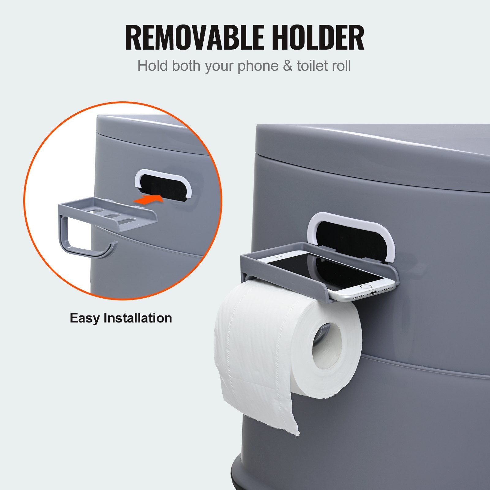 Portable Camping Toilet Porta Potty 5L Detachable Bucket Dual Lids