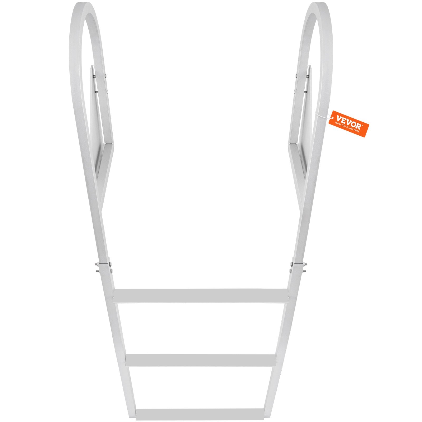 Flip-Up 3-Step Aluminum Dock Ladder, 159 kg Capacity, Nonslip Rubber Steps
