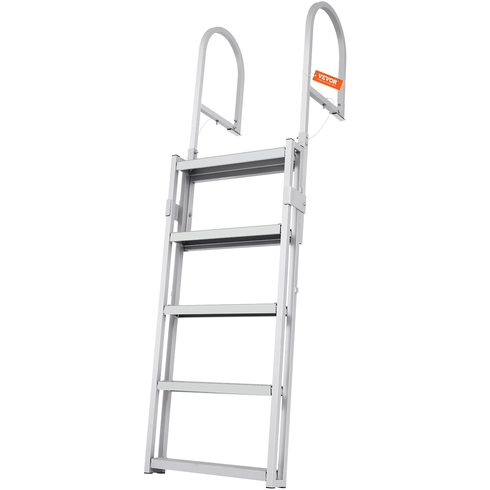 Retractable 5-Step Aluminum Dock Ladder, 350 lbs Capacity, Adjustable Height