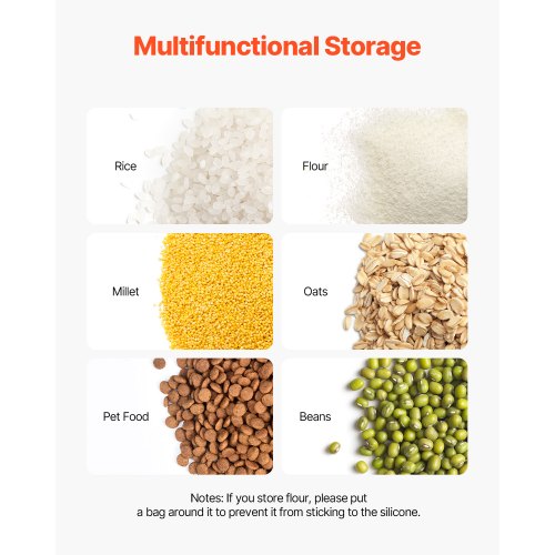 VEVOR 20L Ingredient Bin 3 Piece Storage Container with Sliding Lid and Scoop