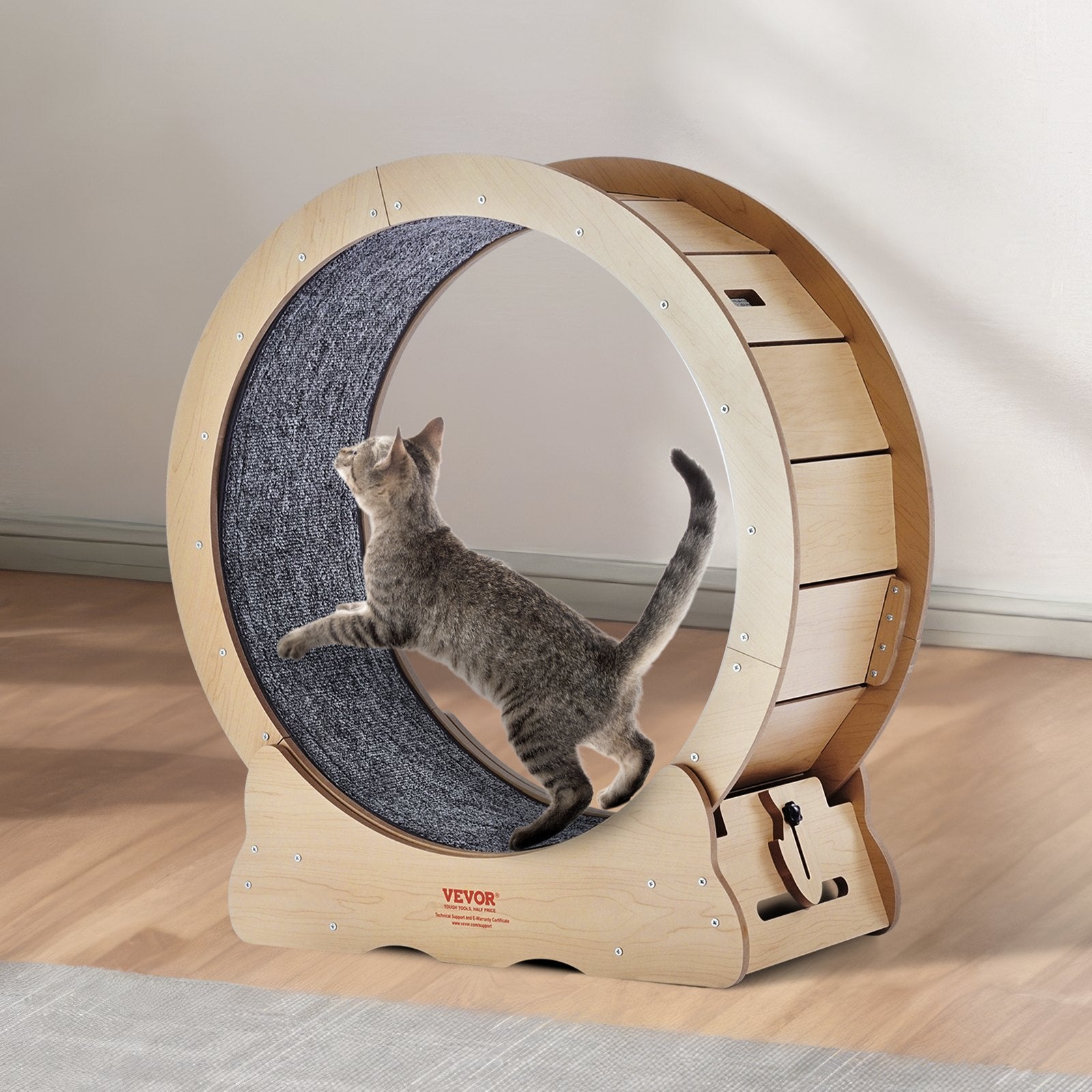 Cat Exercise Wheel 29.5in Large Treadmill Detachable Carpet Cat Teaser