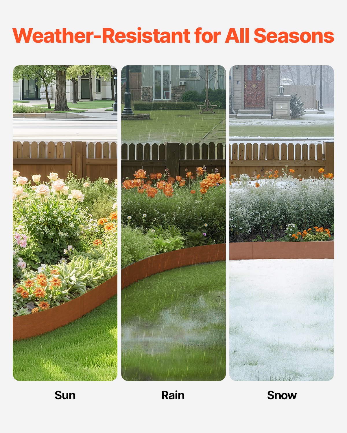 Steel Landscape Edging 6 Pack 40x8in Weather-Resistant Bendable Shark Spike