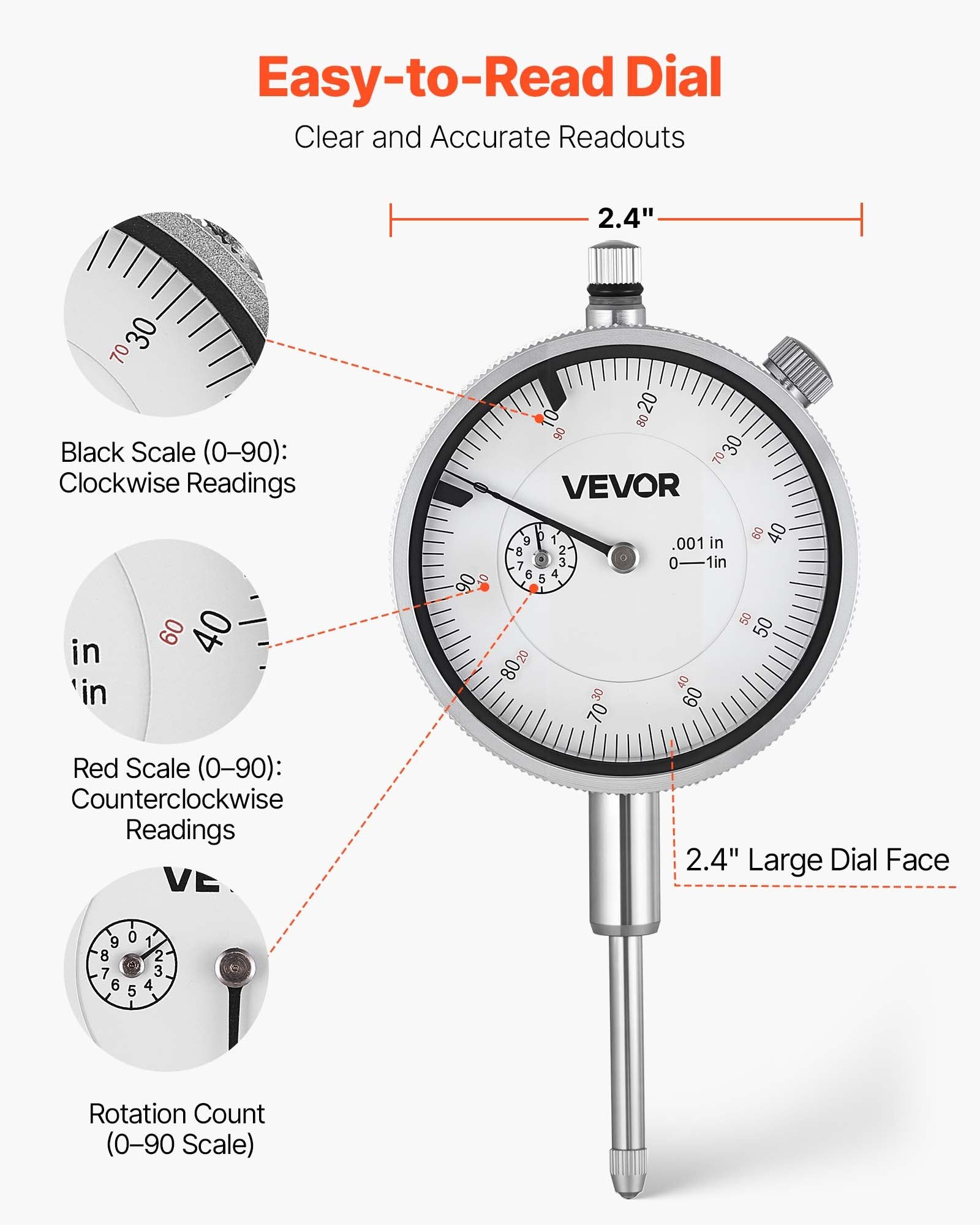 Dial Test Indicator with Magnetic Flexible Base with 0.03 mm Accuracy