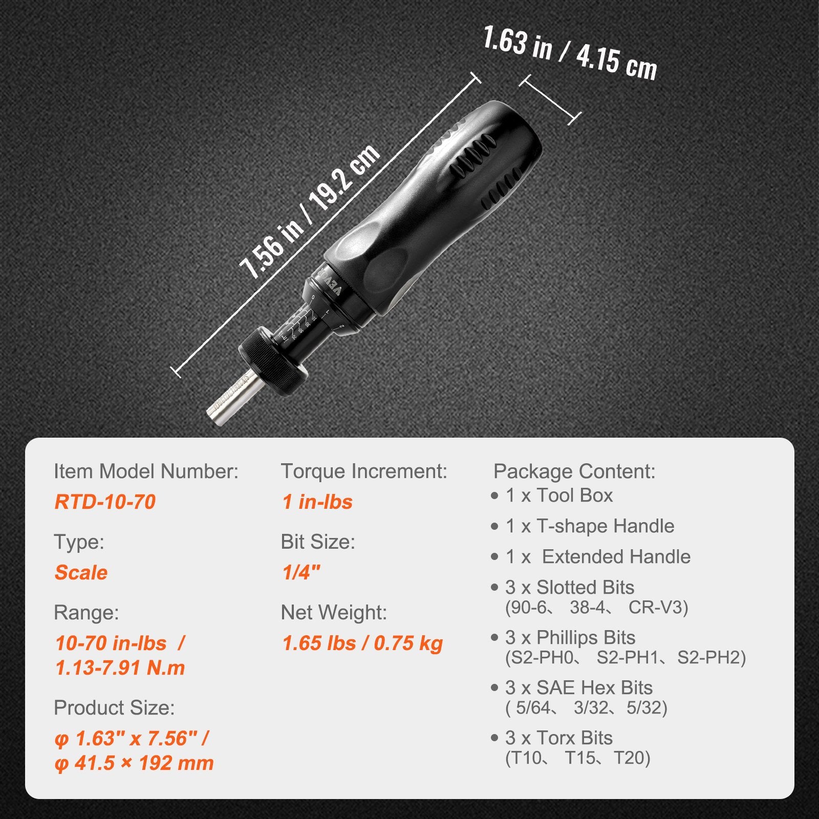 Adjustable Torque Screwdriver 1/4