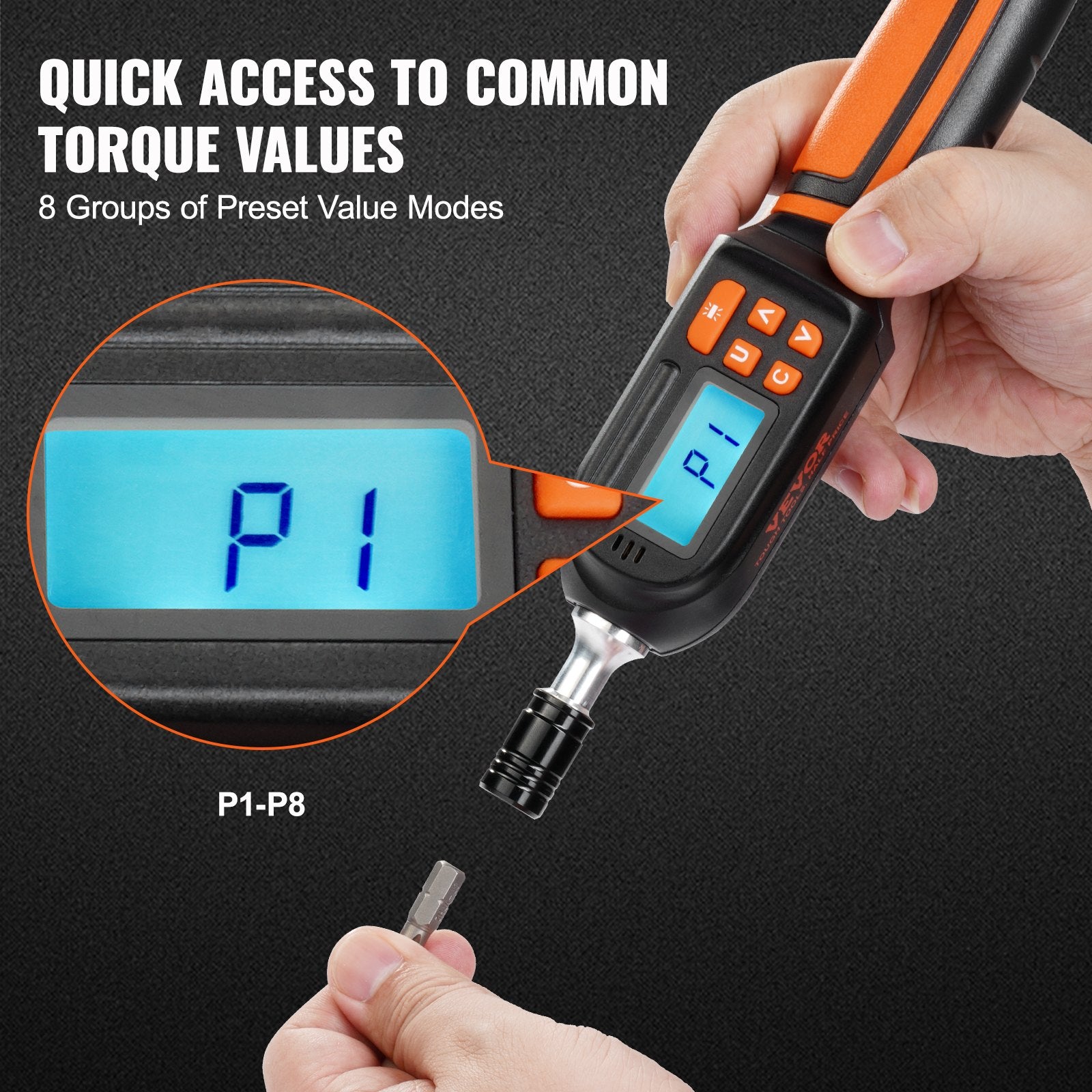 Digital Torque Screwdriver 1/4" 2.65-70.67in/lb 0.01N.m Increment