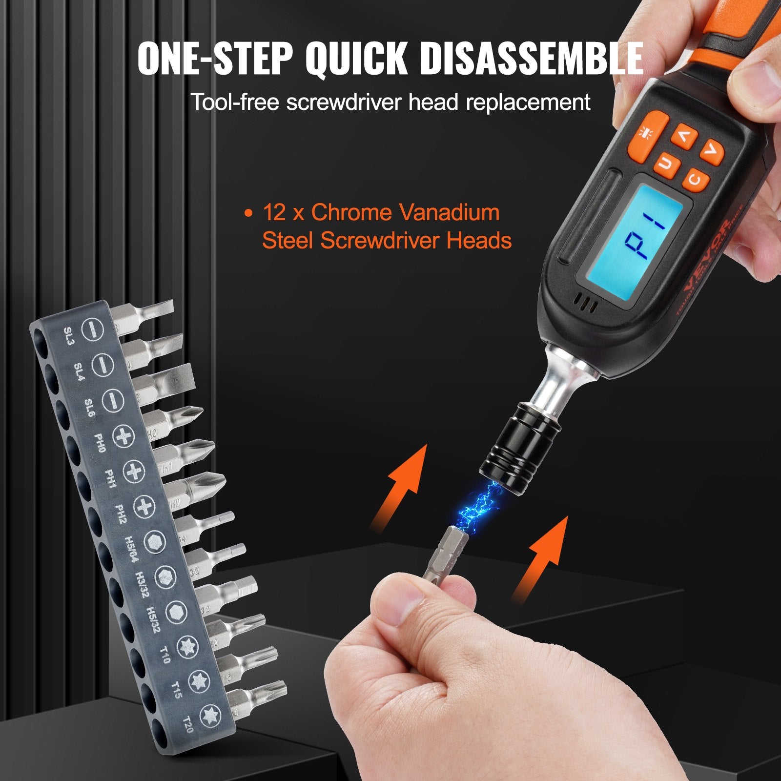 Digital Torque Screwdriver 1/4" 2.65-70.67in/lb 0.01N.m Increment