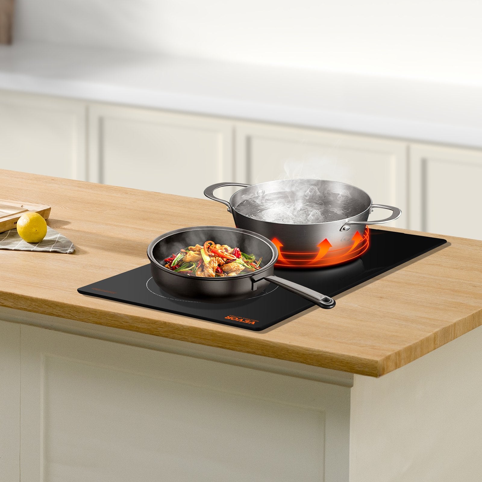 Induction Cooktop, 3400W Electric Countertop 2-Burner Touch Control Stove