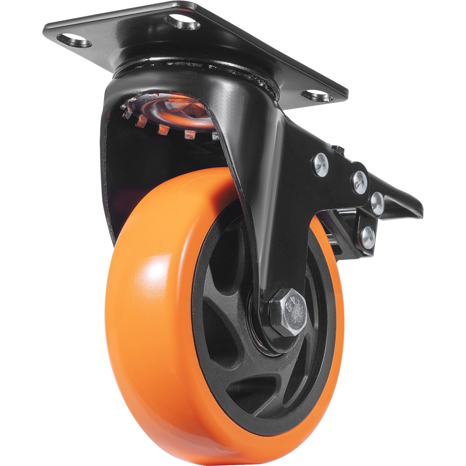 Caster Wheels 101.6mm Swivel Plate Set of 4 PVC Heavy Duty Non-Marking