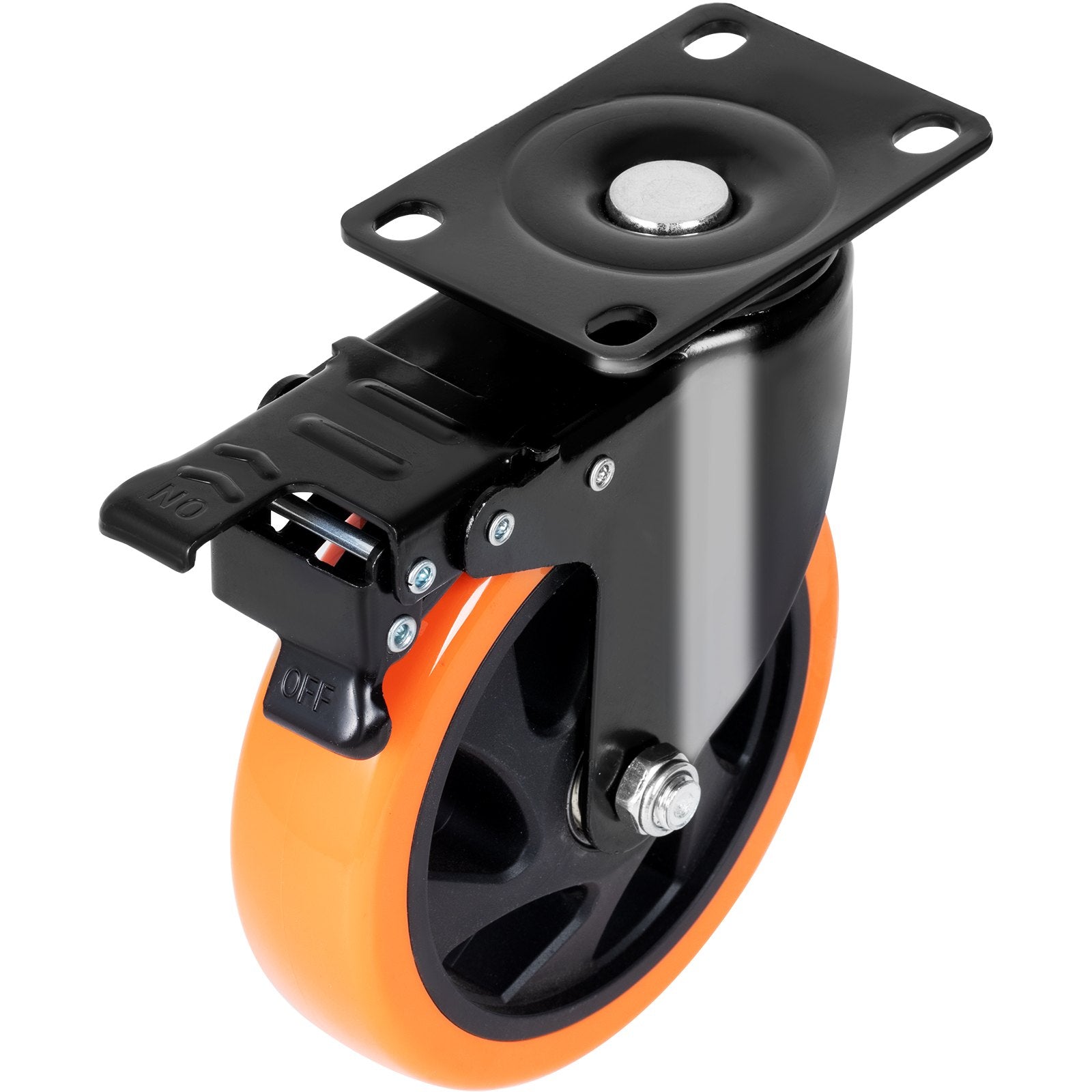 Caster Wheels 101.6mm Swivel Plate Set of 4 PVC Heavy Duty Non-Marking
