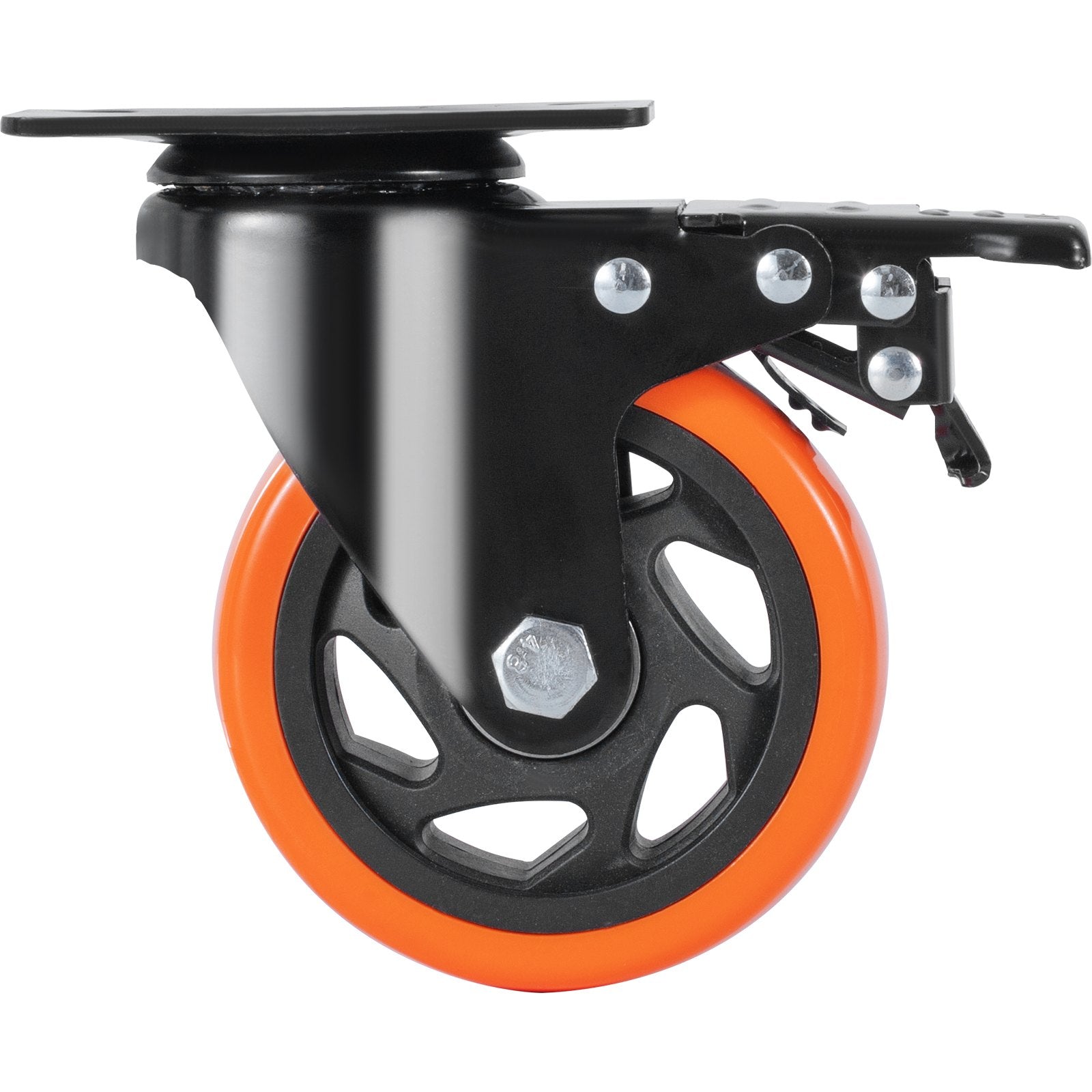 Caster Wheels 101.6mm Swivel Plate Set of 4 PVC Heavy Duty Non-Marking