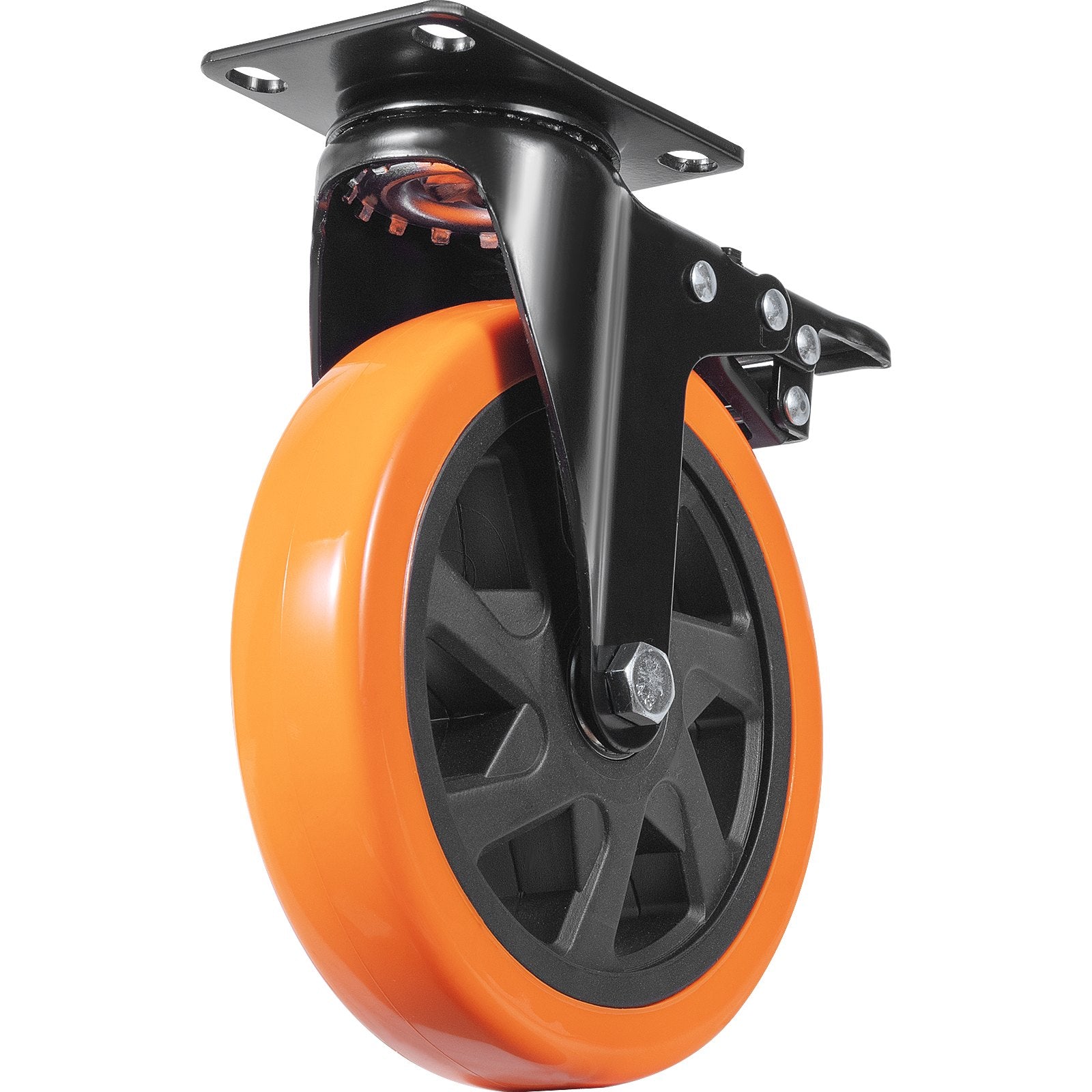 Caster Wheels 152.4mm Swivel Plate Set of 4 PVC Heavy Duty Non-Marking