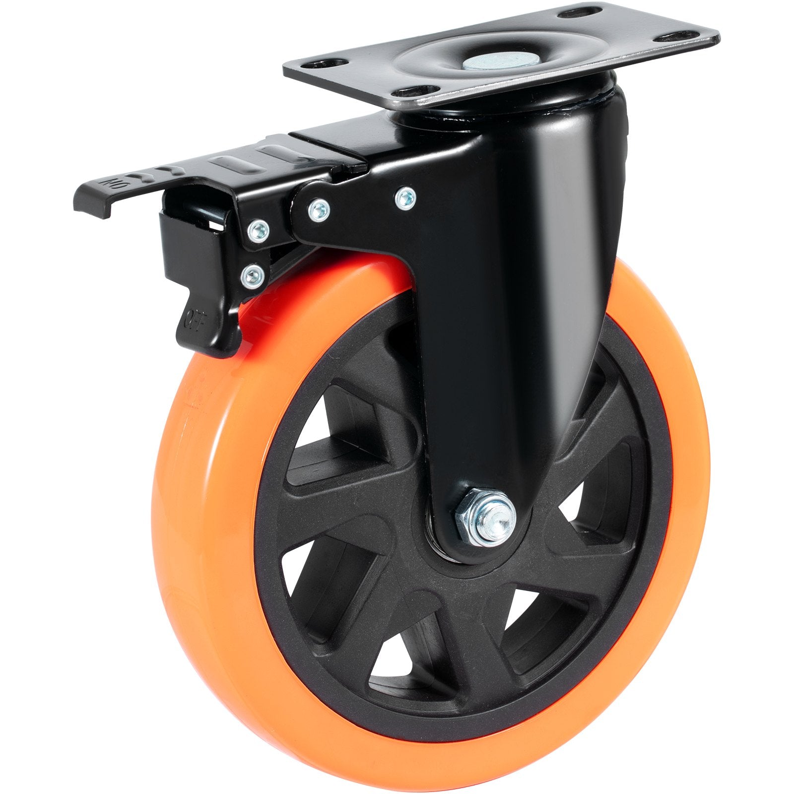 Caster Wheels 152.4mm Swivel Plate Set of 4 PVC Heavy Duty Non-Marking