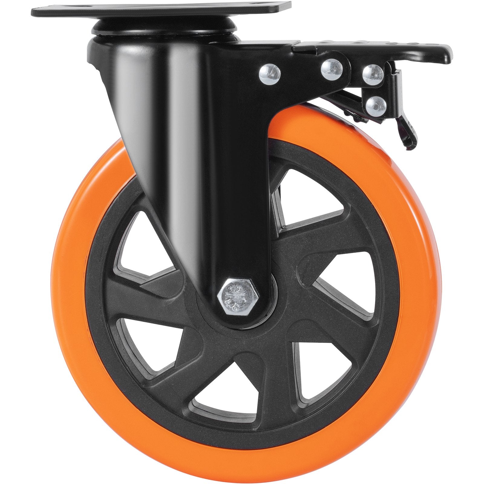 Caster Wheels 152.4mm Swivel Plate Set of 4 PVC Heavy Duty Non-Marking