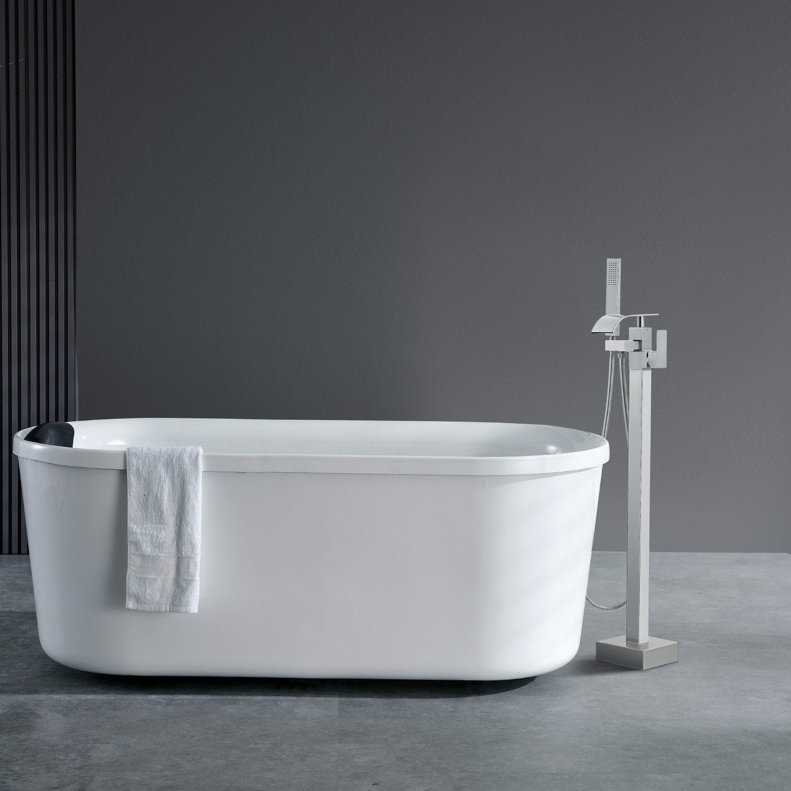 Freestanding Bathtub Faucet Floor Mount 360° Swivel Dual Mode