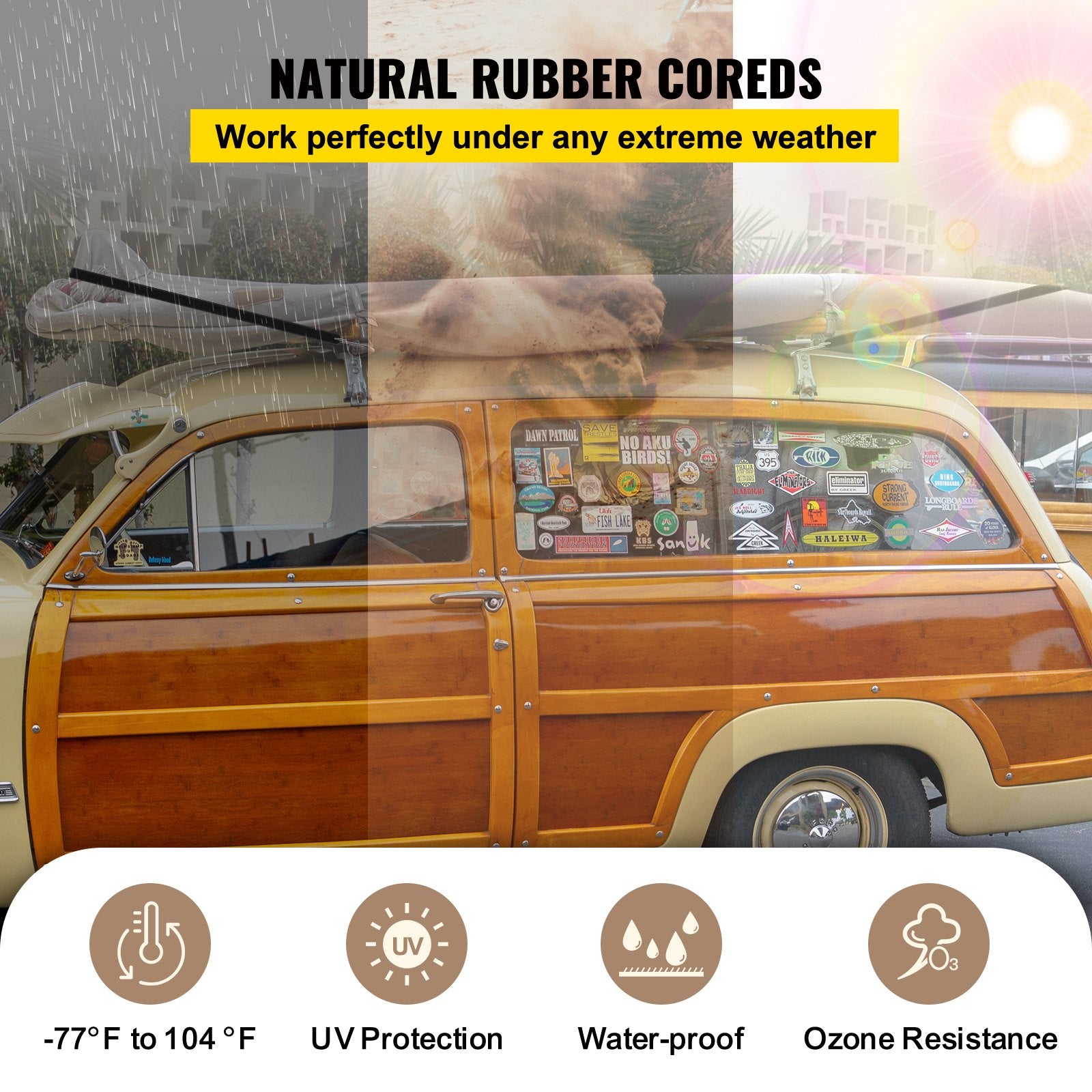 Rubber Bungee Cords 53 Pack 55.34cm Weatherproof Tie Down Straps w/Crimped Hooks