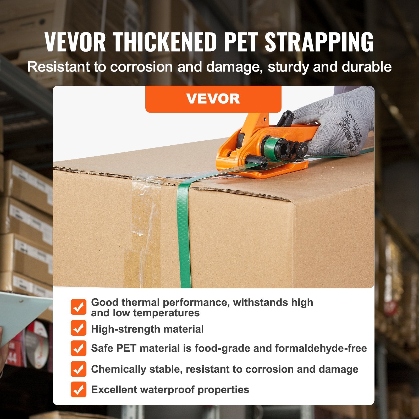 Banding Strapping Kit with Tensioner and Sealer 300m PET Band 300 Metal Seals