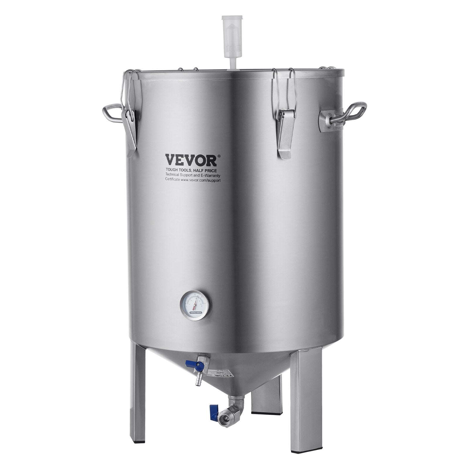 16 Gallon 304 Stainless Steel Beer Brew Fermentor Kettle with Lid Valve Spigot