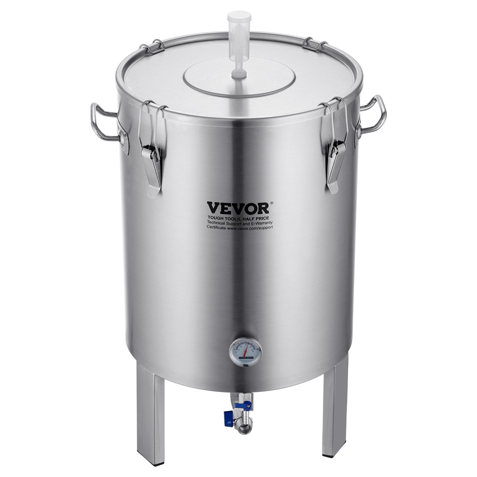 16 Gallon 304 Stainless Steel Beer Brew Fermentor Kettle with Lid Valve Spigot
