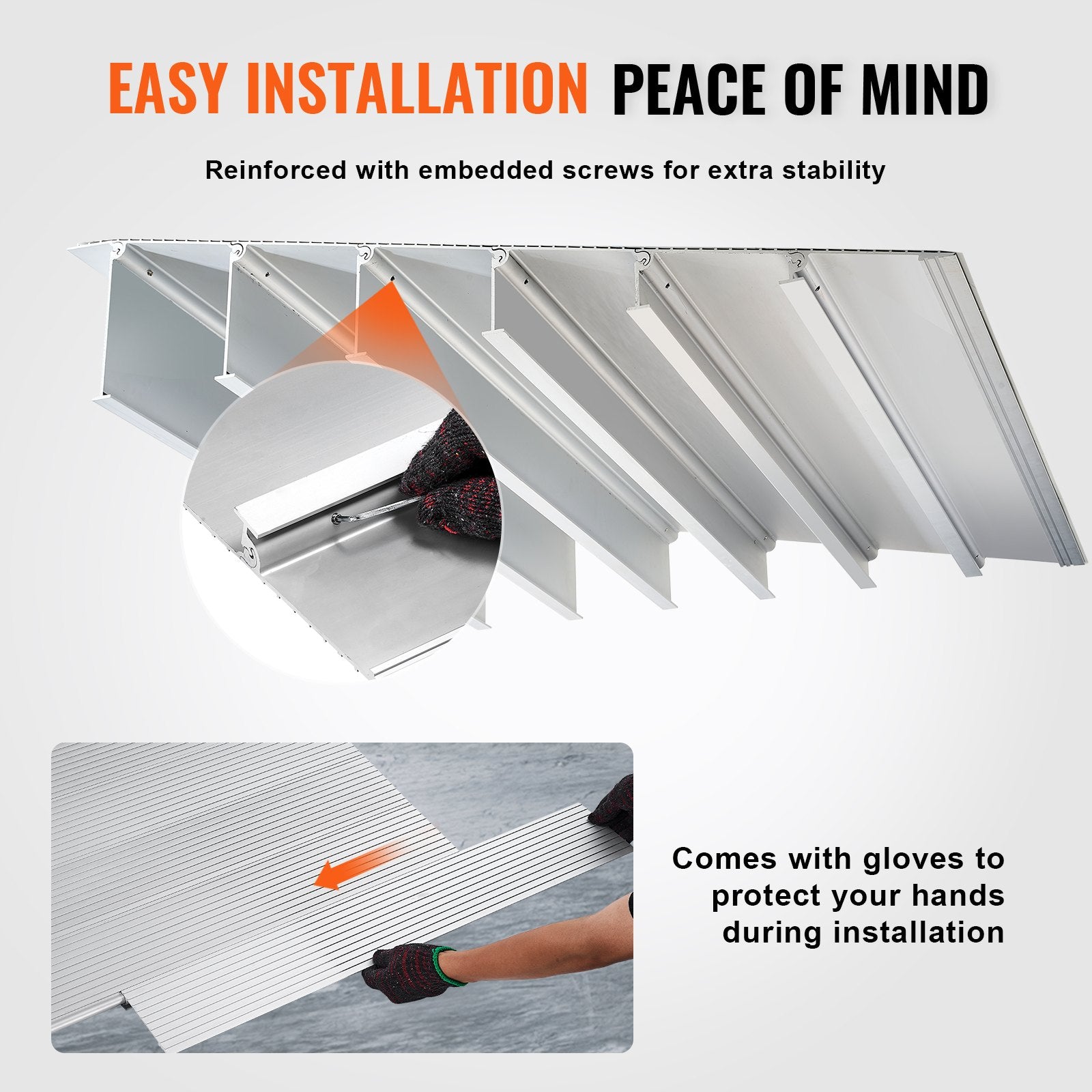 Door Threshold Ramp, 4" Rise, 800 lbs Load Capacity, Aluminum Adjustable Ramp