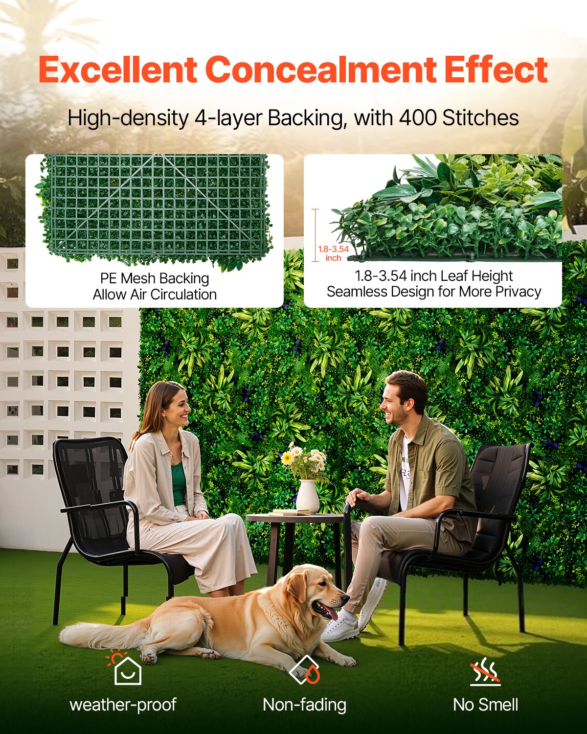 Artificial Grass Wall Panels 12-Pack 20x20" 3D Boxwood Hedge Indoor Outdoor