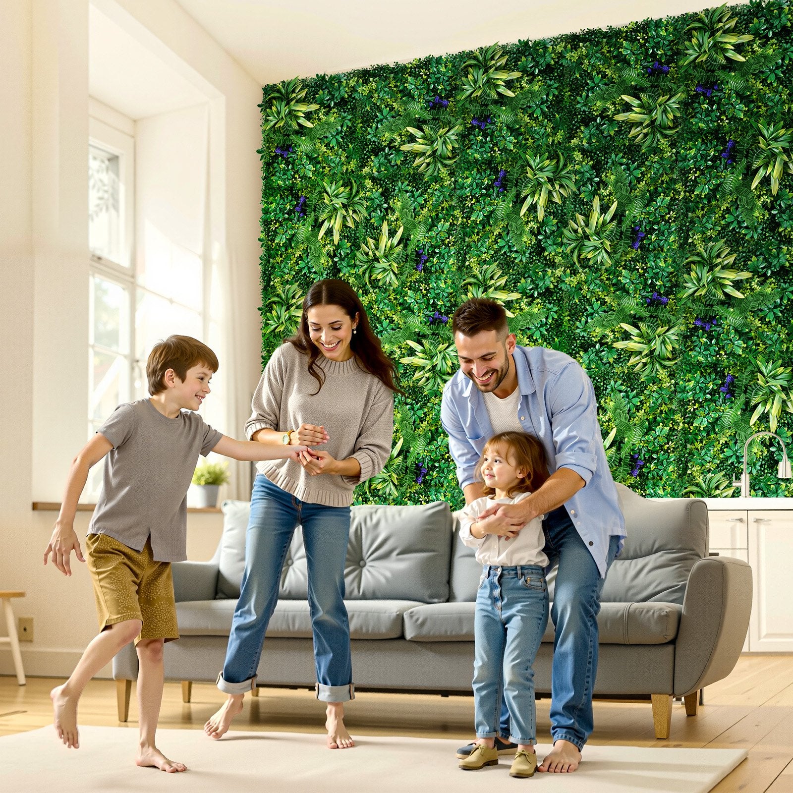 Artificial Grass Wall Panels 12-Pack 20x20" 3D Boxwood Hedge Indoor Outdoor