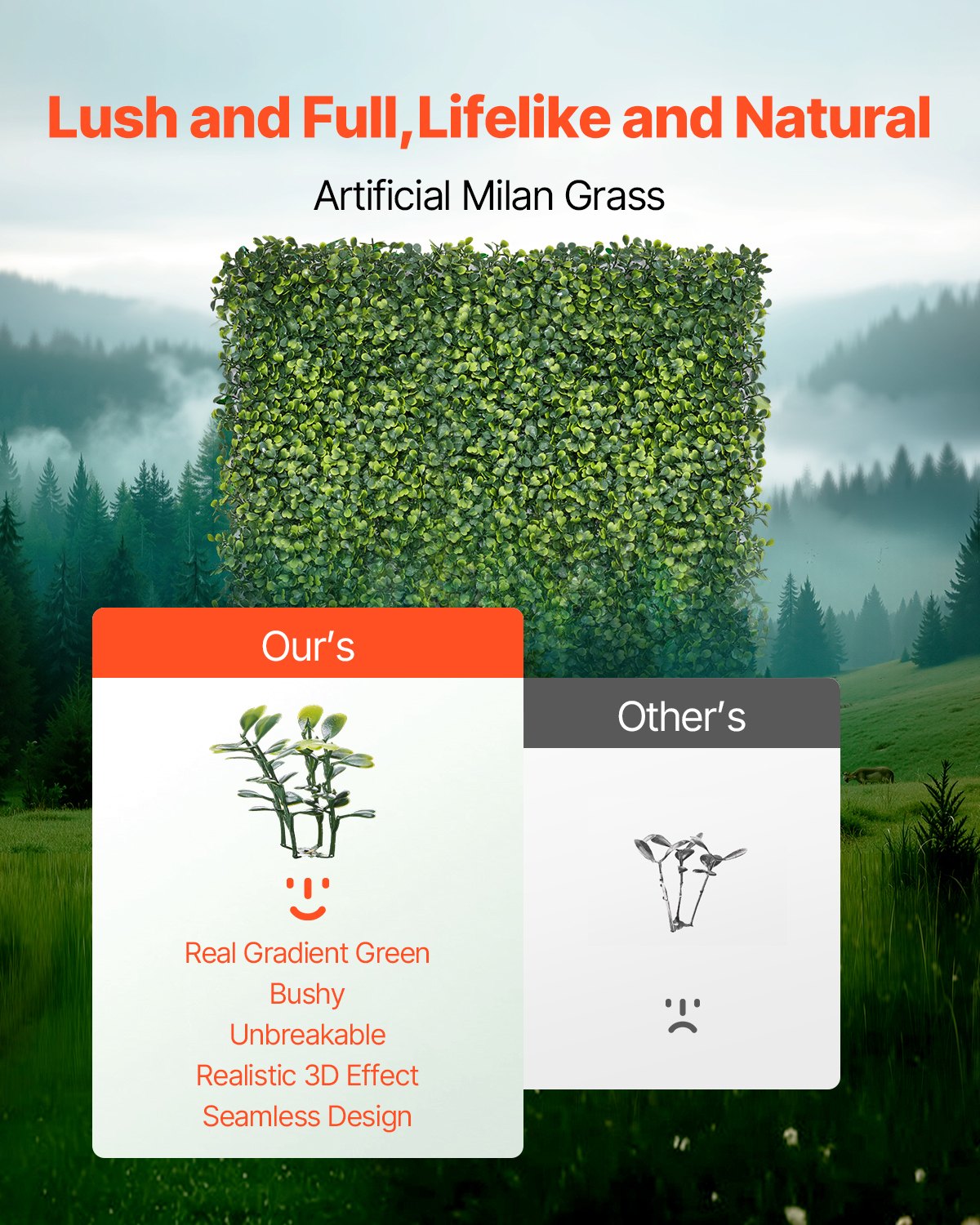 Artificial Grass Wall Panels 40x120" Milan Boxwood Hedge Panel Indoor Outdoor