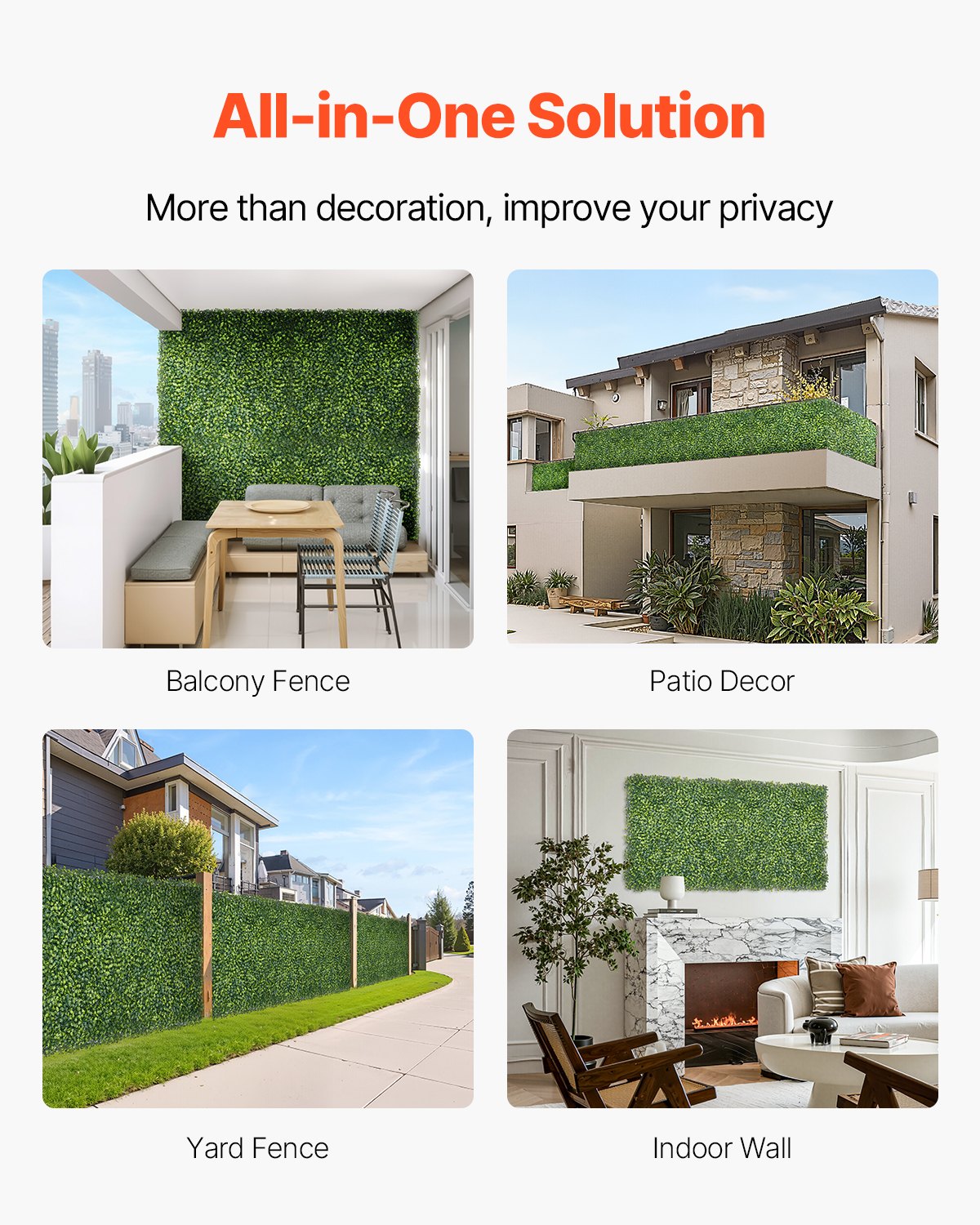 Artificial Grass Wall Panels 40x120" Milan Boxwood Hedge Panel Indoor Outdoor