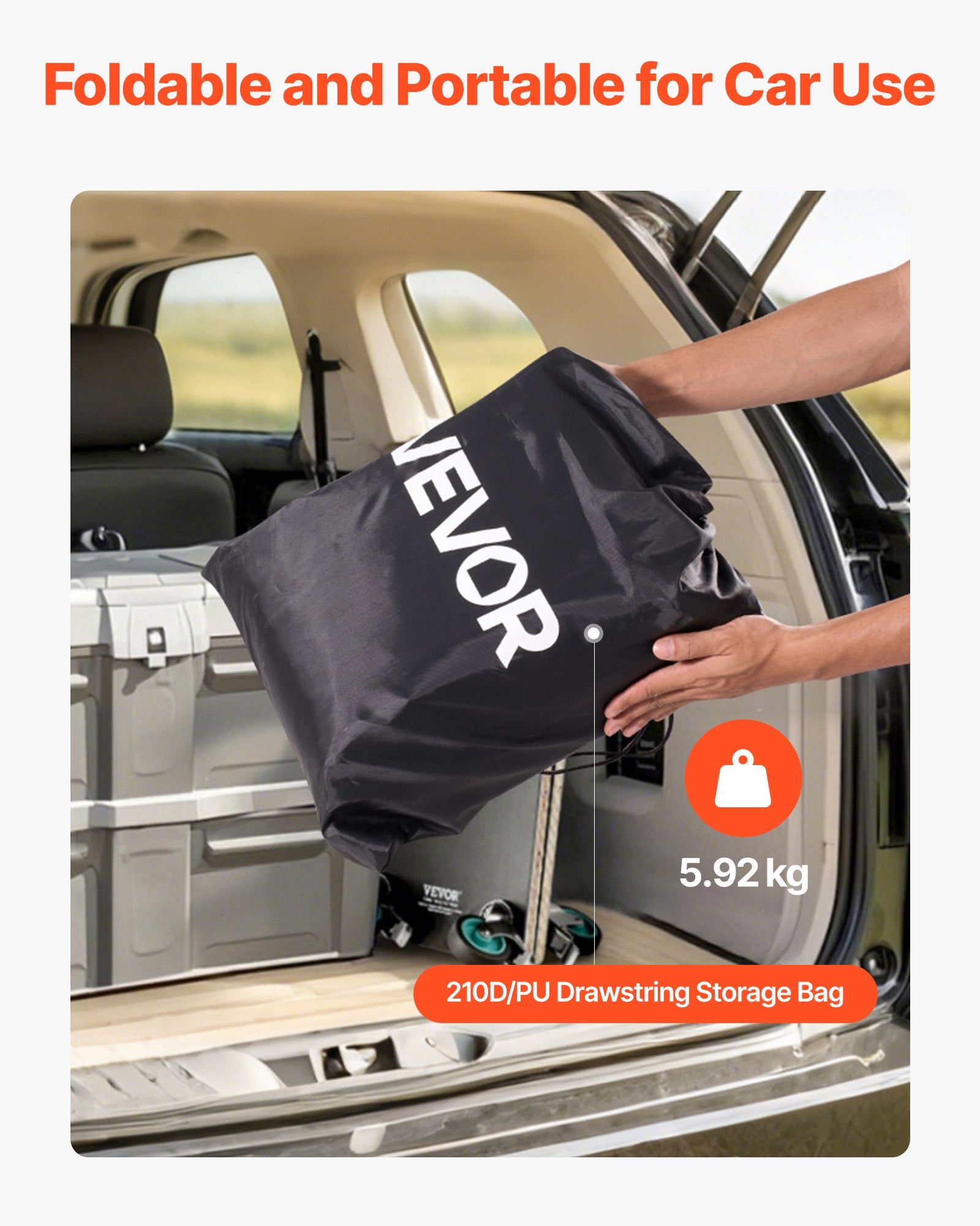 Truck Bed Cargo Bag W/P 840D-PVC 130x102x55.5 26Cu.ft HD BungeeCordsNetCarabiner