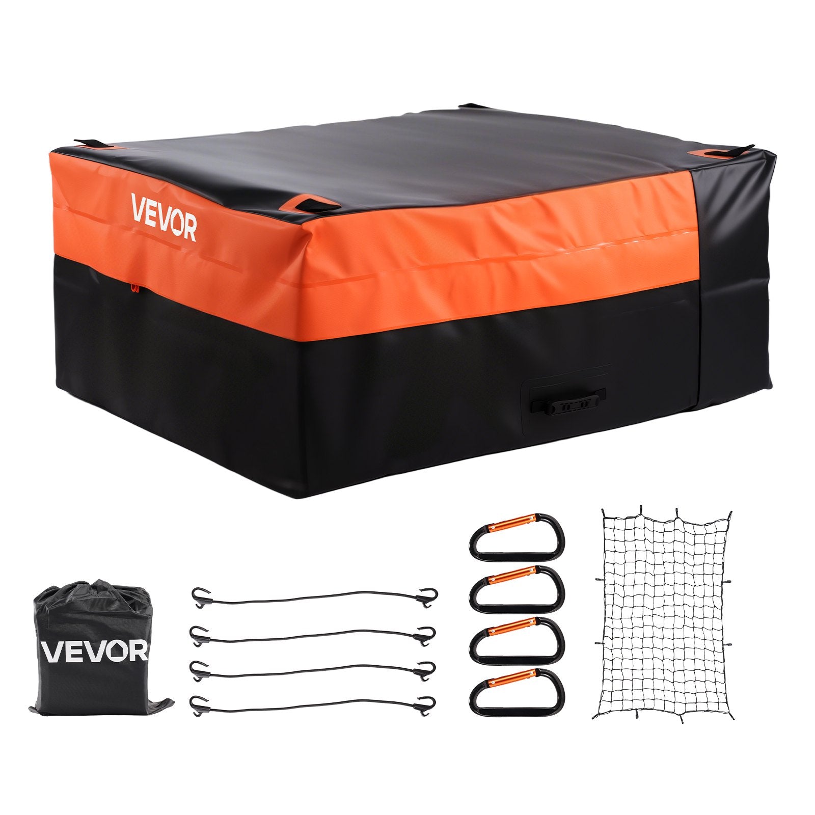 Truck Bed Cargo Bag W/P 840D-PVC 130x102x55.5 26Cu.ft HD BungeeCordsNetCarabiner