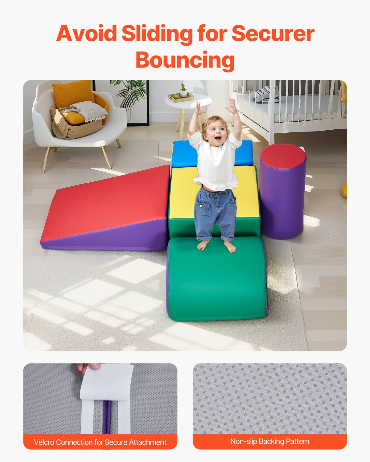 Climbing Toys 5-Piece Set Foam PU Leather Blocks for Toddlers 6 Months–3 Years