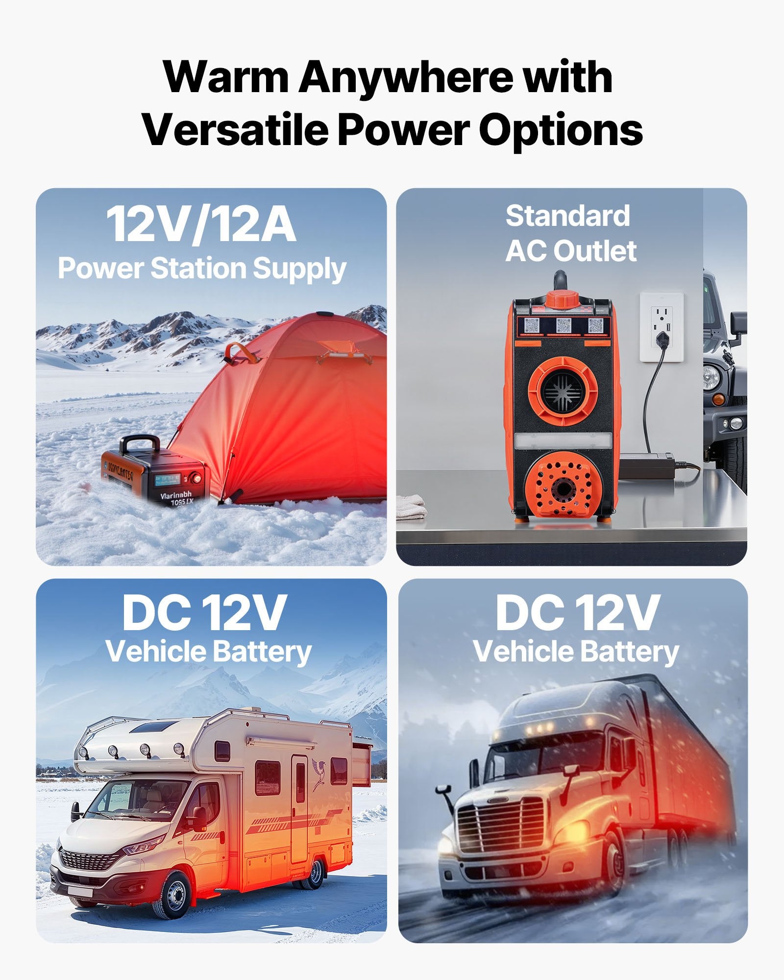 Diesel Heater 8KW DC 12V, Portable Air Heater with Bluetooth, Remote & LCD, 4.5L